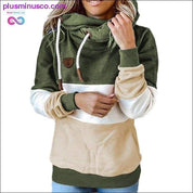 Winter women Contrast Stitching hooded Turtleneck Casual - plusminusco.com