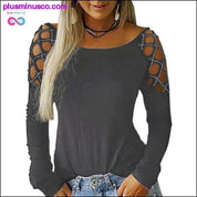 Зимна дамска тениска с дълъг ръкав в корейски стил - plusminusco.com