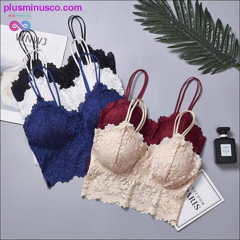 Wireless Lace Push Up Bra Top Women Plus Size Bralette - plusminusco.com