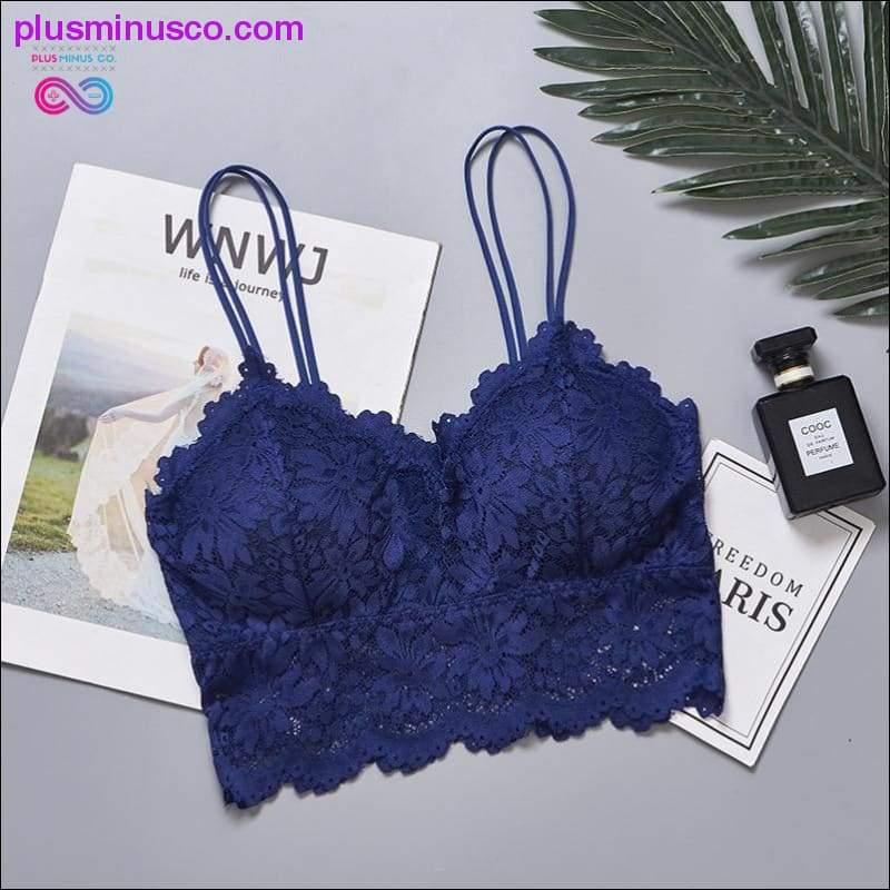 Ασύρματο δαντέλα Push Up σουτιέν Top Γυναικείο Bralette Plus Size - plusminusco.com