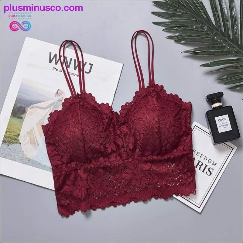 Wireless Lace Push Up Bra Top Women Plus Size Bralette - plusminusco.com