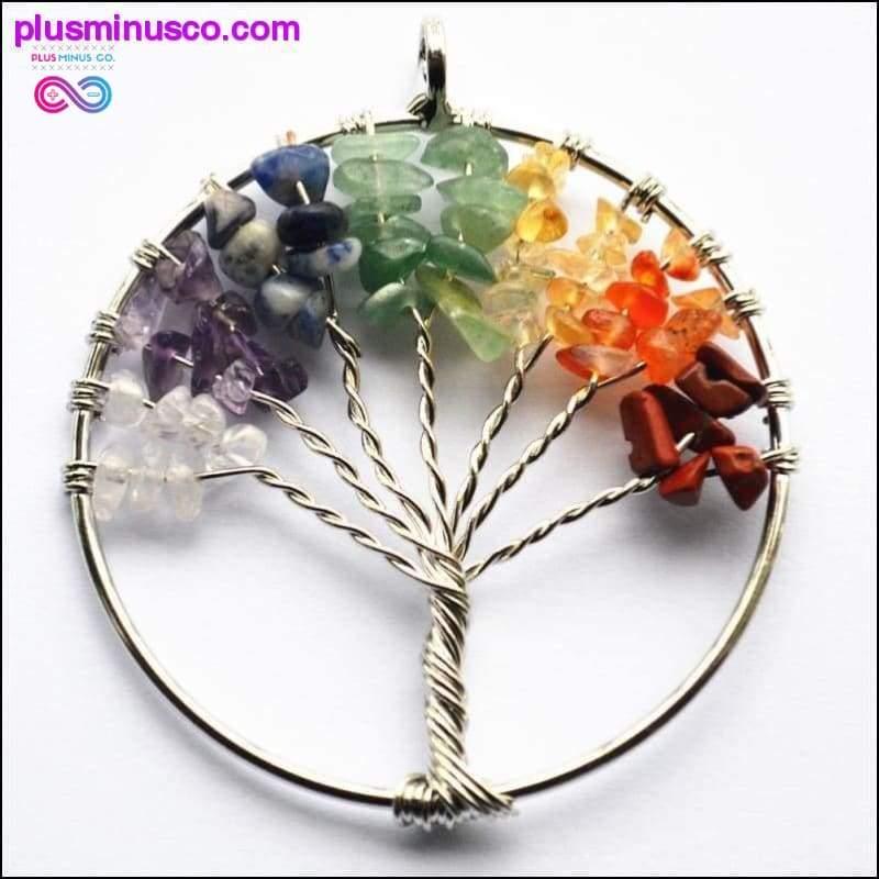 Ciondolo dell'albero della saggezza 7 Chakra Reiki Guarigione dell'albero della vita - plusminusco.com