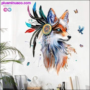 Wolf Head Wall Stickers Fargerike Feather Butterfly Birds - plusminusco.com