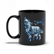Wolf Moon Black Mugs,Cute Wolf Lover Gift, Animal Wolfdog, Howling Wolf Girls Costume, Present, Hoodie Sweatshirt - plusminusco.com