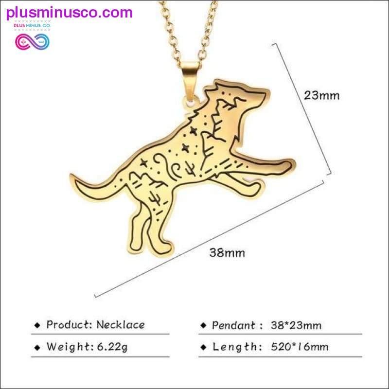 Wolf Pendant Hollow Cut Out Unisex Necklace 316L Stainless - plusminusco.com