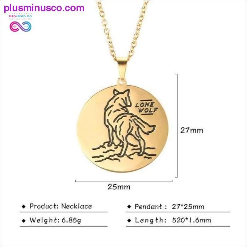 Wolf Pendant Hollow Cut Out Unisex Necklace 316L Stainless - plusminusco.com
