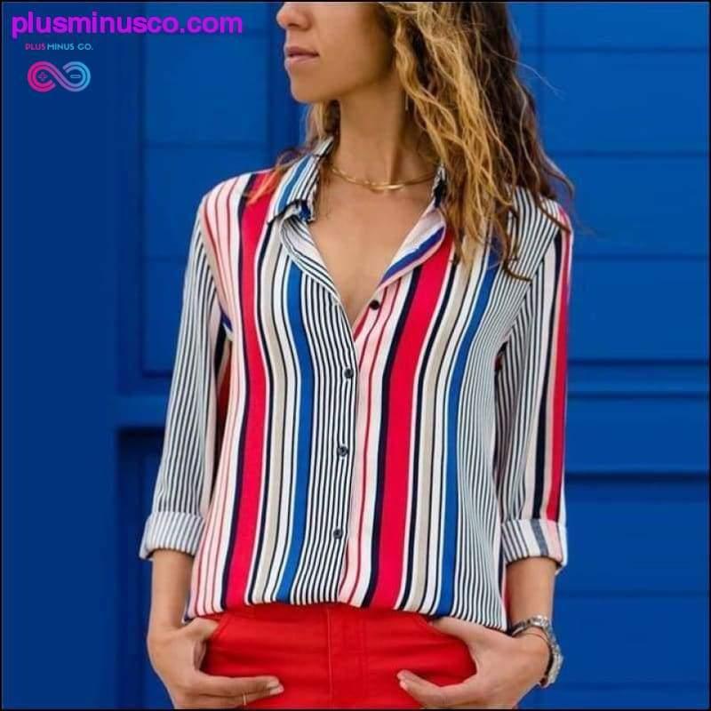 Women Blouses Fashion Long Sleeve Turn Down Collar - plusminusco.com