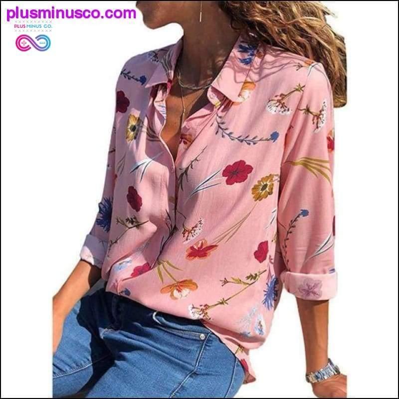 Women Blouses Fashion Long Sleeve Turn Down Collar - plusminusco.com