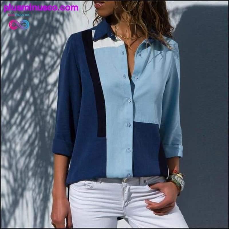 Women Blouses Fashion Long Sleeve Turn Down Collar - plusminusco.com