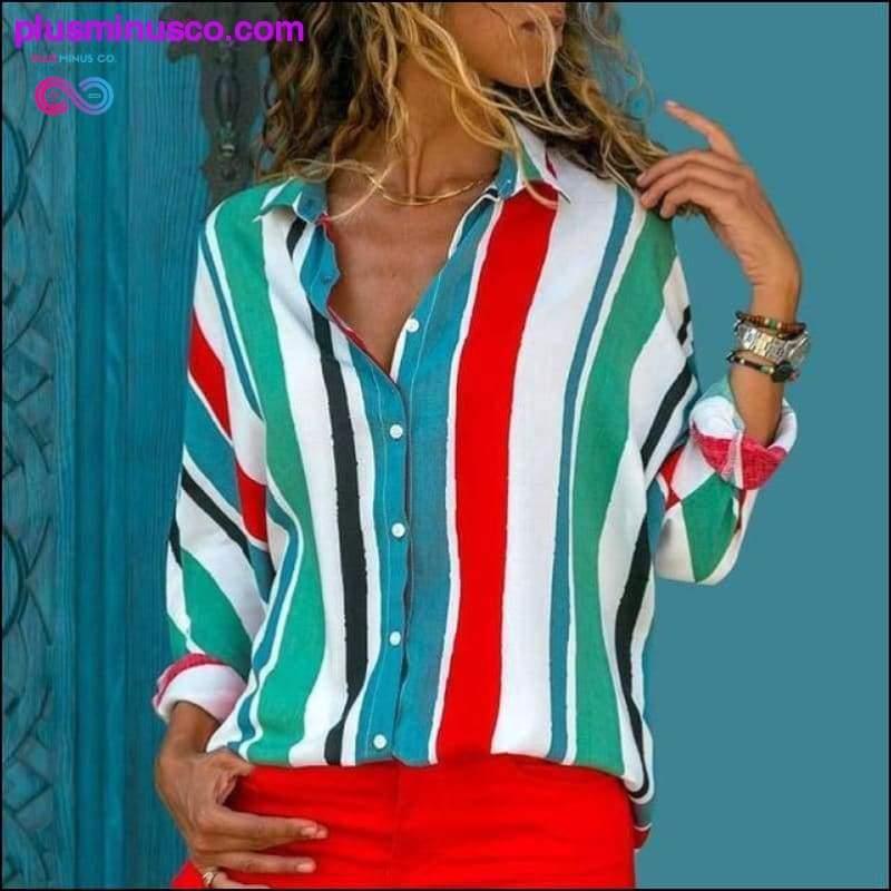 Women Blouses Fashion Long Sleeve Turn Down Collar - plusminusco.com