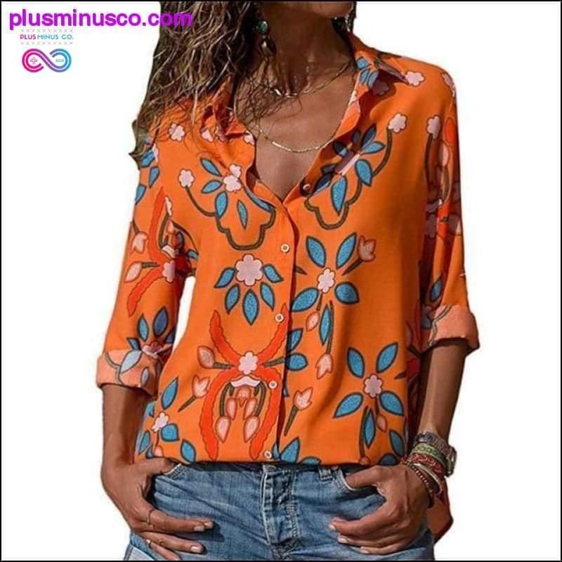 Women Blouses Fashion Long Sleeve Turn Down Collar - plusminusco.com