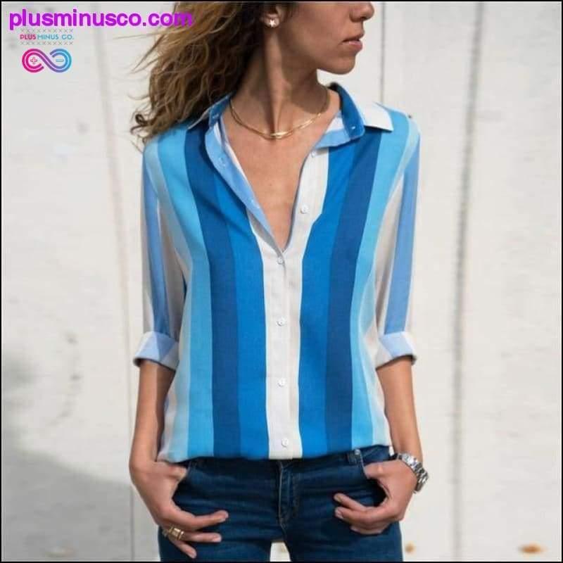 Women Blouses Fashion Long Sleeve Turn Down Collar - plusminusco.com