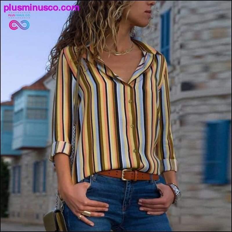 Women Blouses Fashion Long Sleeve Turn Down Collar - plusminusco.com