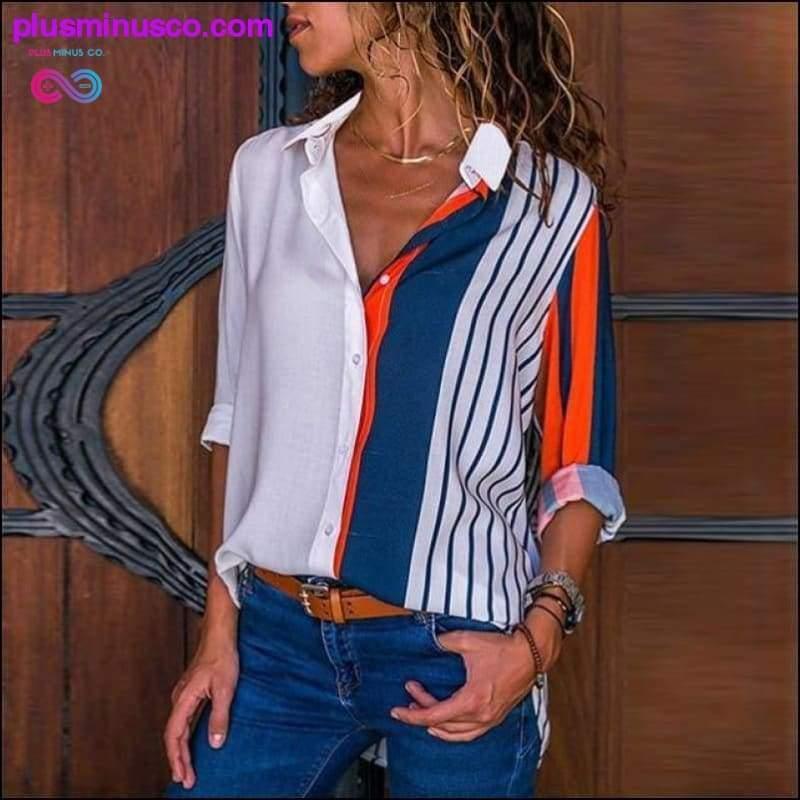 Women Blouses Fashion Long Sleeve Turn Down Collar - plusminusco.com
