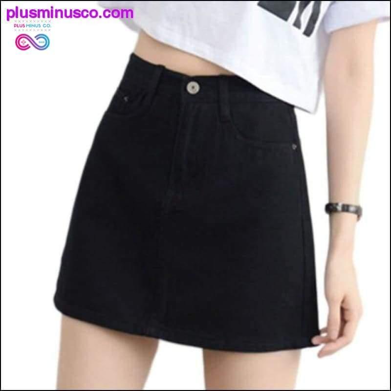 Women Button Denim Jeans Bodycon Mini Skirts Stretch High - plusminusco.com