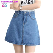 Women Button Denim Jeans Bodycon Mini Skirts Stretch High - plusminusco.com