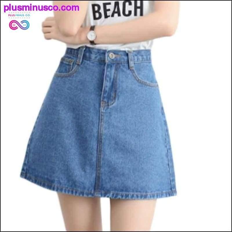 Women Button Denim Jeans Bodycon Mini Skirts Stretch High - plusminusco.com