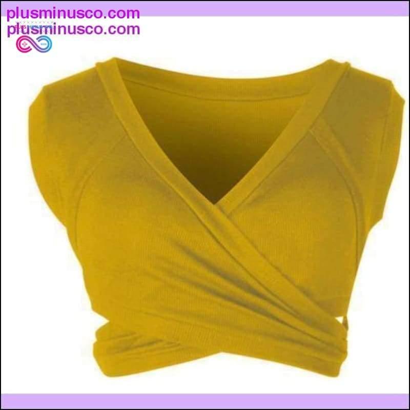 Women Casual Sleeveless Tank Tops Bandage Vest Crop Tops - plusminusco.com