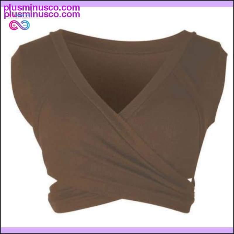 Women Casual Sleeveless Tank Tops Bandage Vest Crop Tops - plusminusco.com