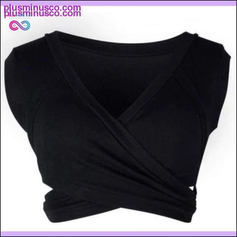 Women Casual Sleeveless Tank Tops Bandage Vest Crop Tops - plusminusco.com