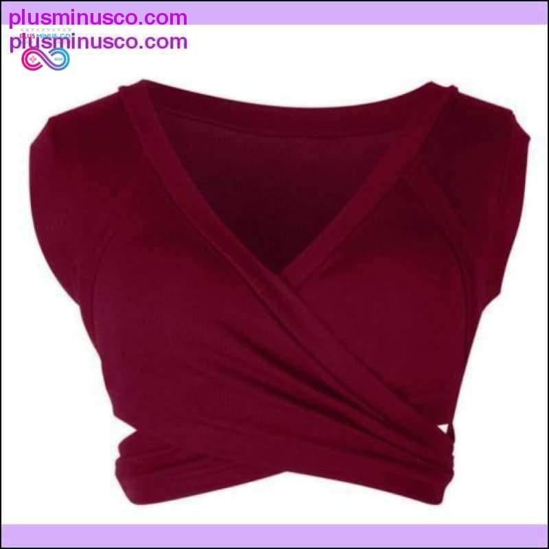Women Casual Sleeveless Tank Tops Bandage Vest Crop Tops - plusminusco.com