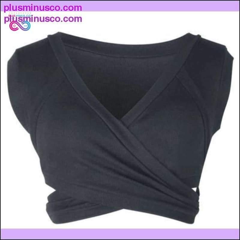 Women Casual Sleeveless Tank Tops Bandage Vest Crop Tops - plusminusco.com