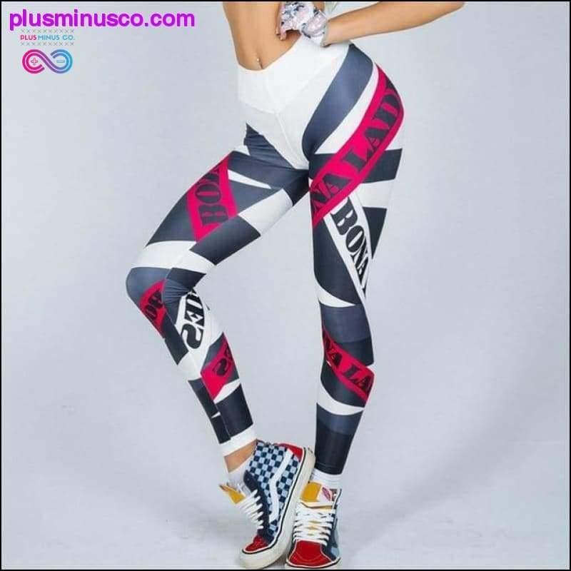 Women Elastic Gym Fitness Sport Printed Leggings - plusminusco.com