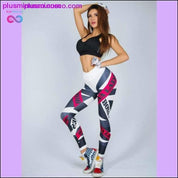 Women Elastic Gym Fitness Sport Printed Leggings - plusminusco.com