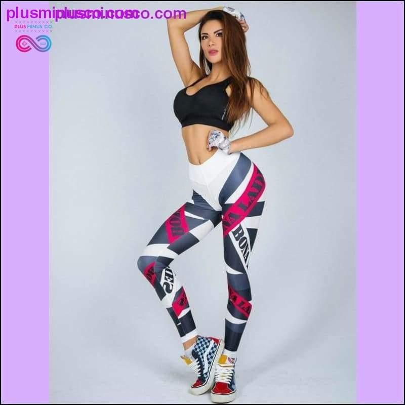 Ženske elastične Gym Fitness Sportske tajice s printom - plusminusco.com