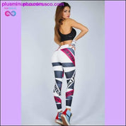 Women Elastic Gym Fitness Sport Printed Leggings - plusminusco.com