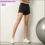 Women Gym Double shorts side pocket running shorts - plusminusco.com