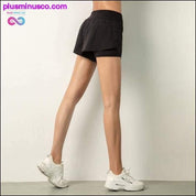 Women Gym Double shorts side pocket running shorts - plusminusco.com