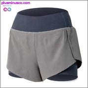 Women Gym Double shorts side pocket running shorts - plusminusco.com