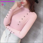 Γυναικεία πλεκτά πουλόβερ με ζιβάγκο Κορεατικής μόδας Χειμώνας - plusminusco.com