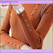 Γυναικεία πλεκτά πουλόβερ με ζιβάγκο Κορεατικής μόδας Χειμώνας - plusminusco.com