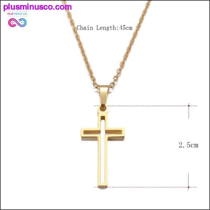 Joyería religiosa con cruz pequeña de acero inoxidable para amantes de las mujeres - plusminusco.com