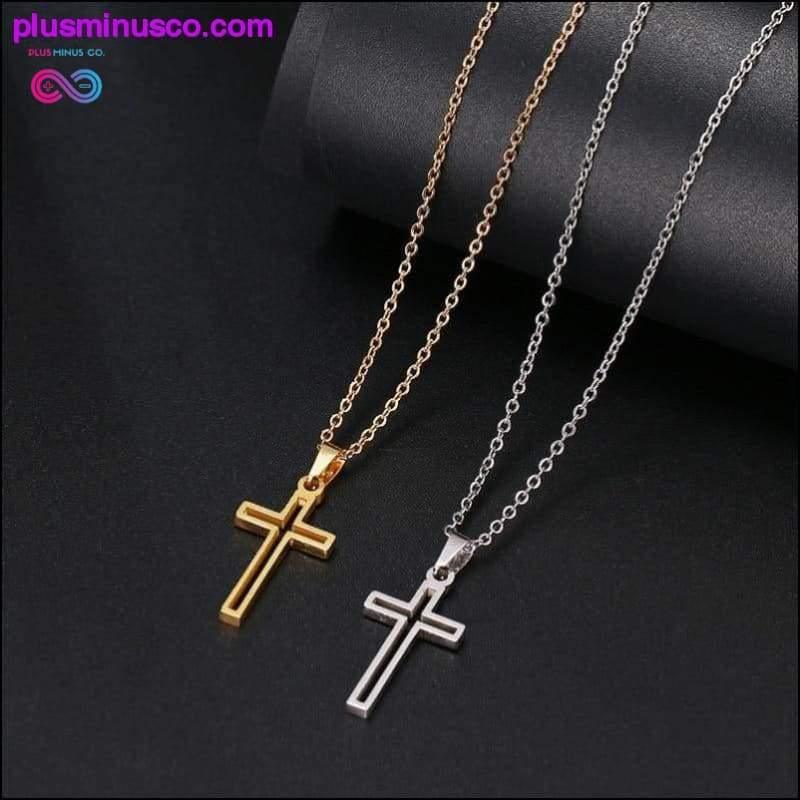 Dámské náboženské šperky s malým křížem z nerezové oceli - plusminusco.com