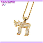 Women Men Gold CHAI Jewish symbol Pendants Necklaces Iced - plusminusco.com