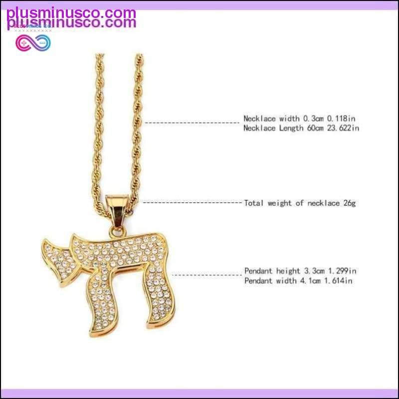 Women Men Gold CHAI Jewish symbol Pendants Necklaces Iced - plusminusco.com