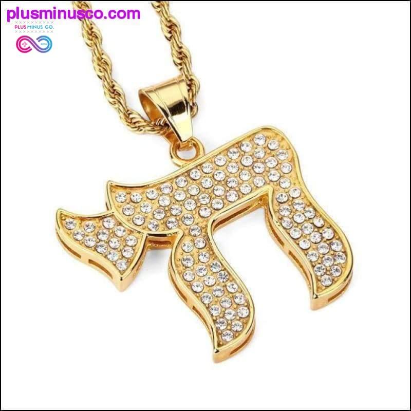 Women Men Gold CHAI Jewish symbol Pendants Necklaces Iced - plusminusco.com