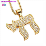 Damen Herren Gold CHAI Jüdisches Symbol Anhänger Halsketten Iced - plusminusco.com
