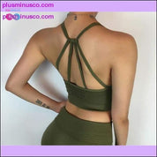 Women Red Padded Sports Bra Seamless Yoga Set Padded Sports - plusminusco.com