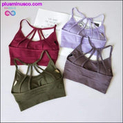 Women Red Padded Sports Bra Seamless Yoga Set Padded Sports - plusminusco.com