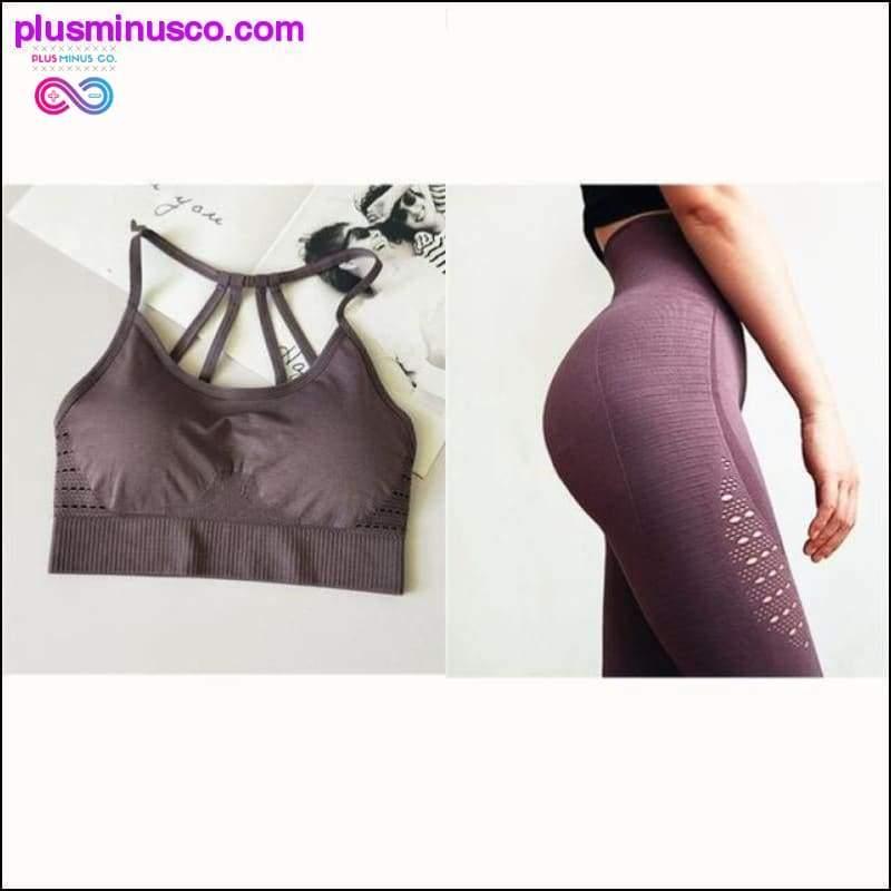 Women Red Padded Sports Bra Seamless Yoga Set Padded Sports - plusminusco.com