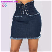 Faldas de verano de moda para mujer Fiesta de color sólido de cintura alta - plusminusco.com