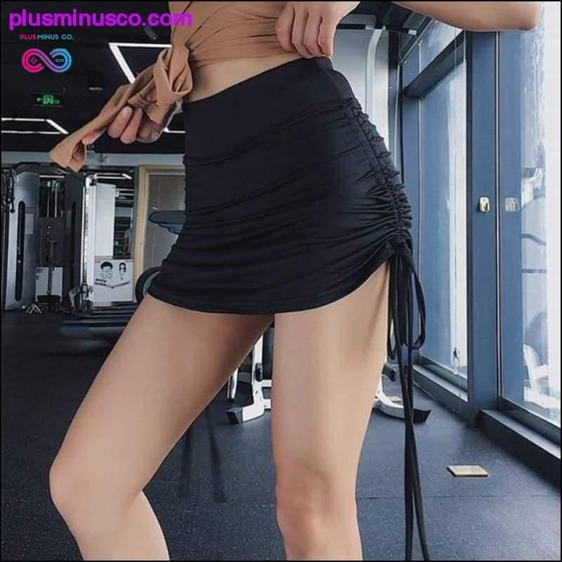 Дамска фитнес къса спортна пола с висока талия на - plusminusco.com