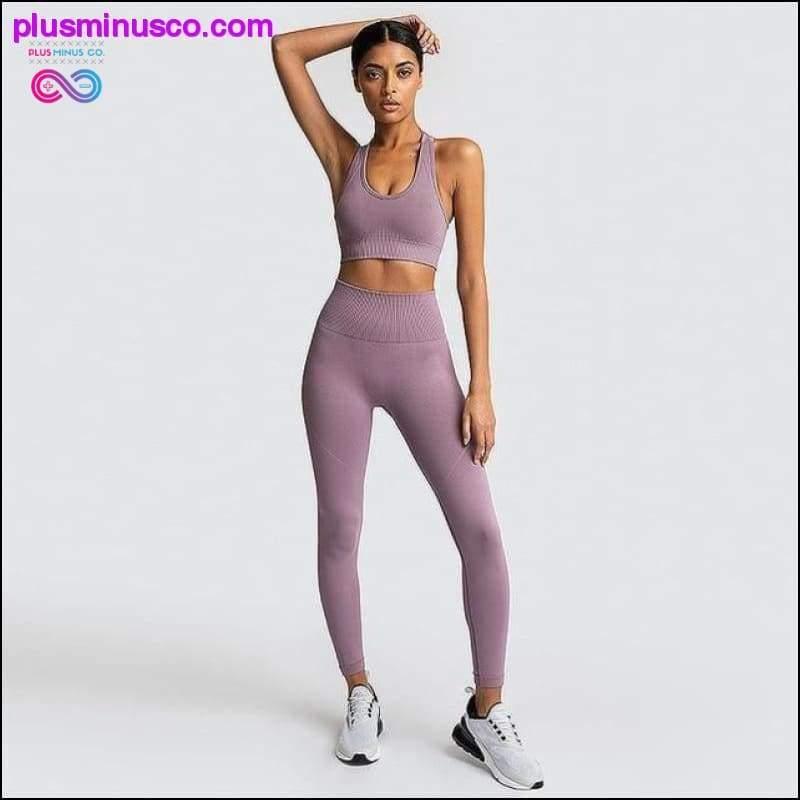 Kadın Dikişsiz Yoga Takımı Spor Giyim Fitness Sporları İçin - plusminusco.com