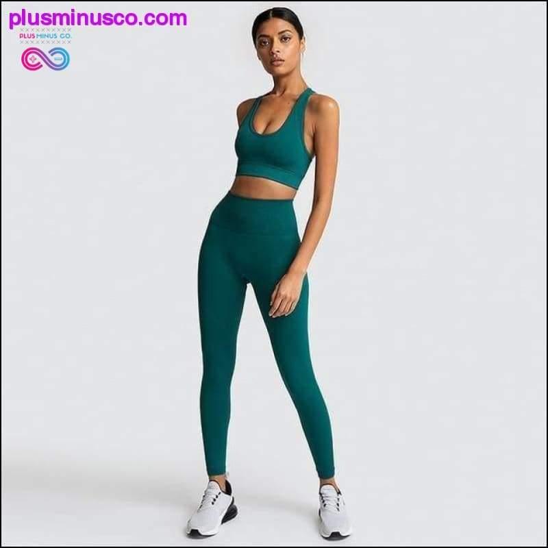 Terno de ioga sem costura feminino, roupa esportiva fitness para - plusminusco.com