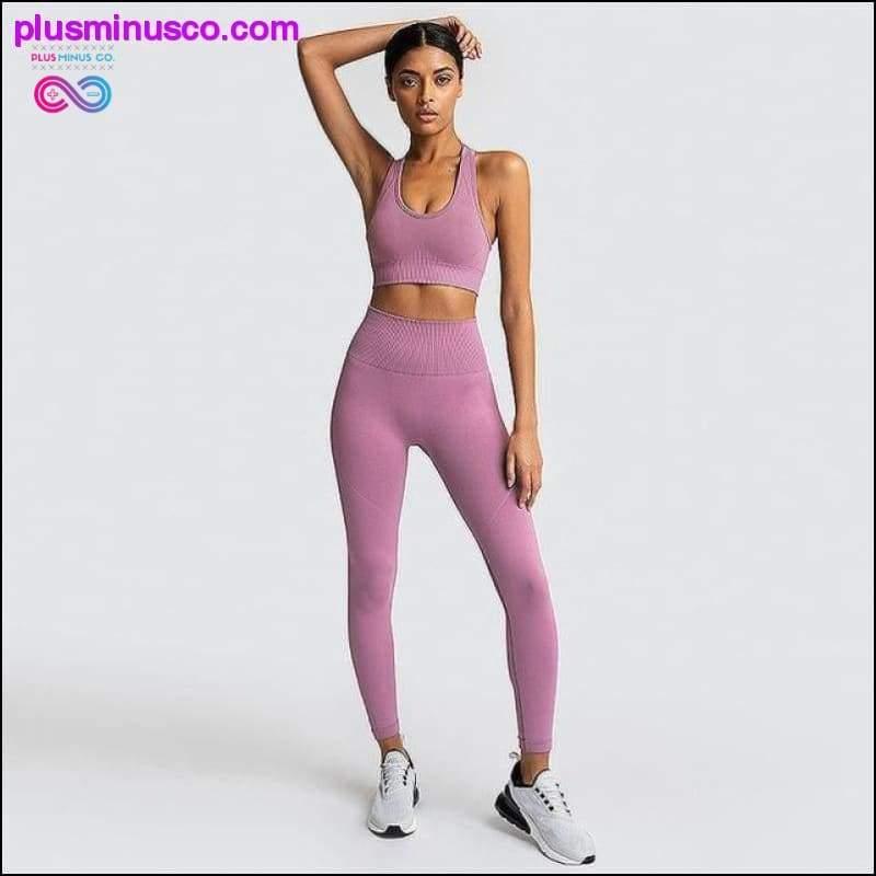 Женский бесшовный костюм для йоги, спортивная одежда, фитнес, спорт для - plusminusco.com