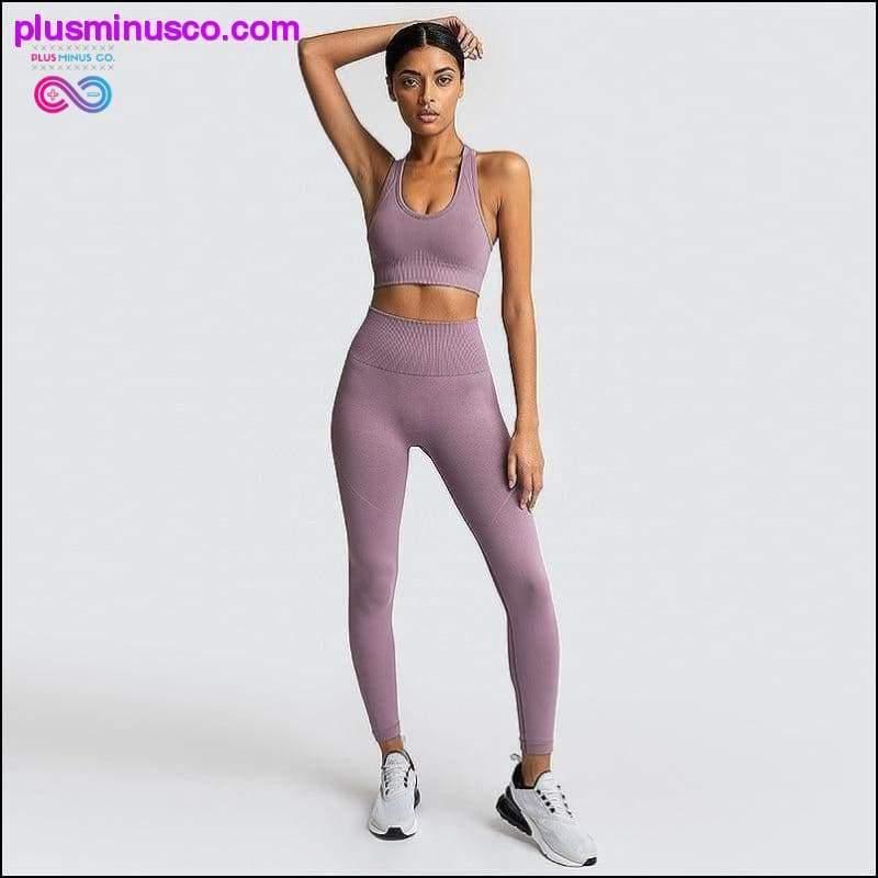 بدلة يوجا بدون خياطة للنساء ملابس رياضية للياقة البدنية - plusminusco.com